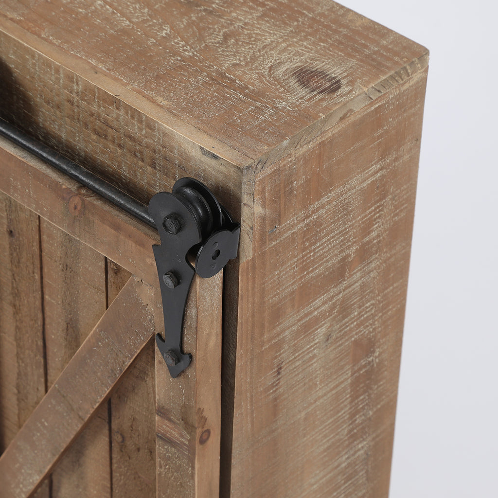 Farmhouse Wood Sliding 2-Door Wall Storage Cabinet