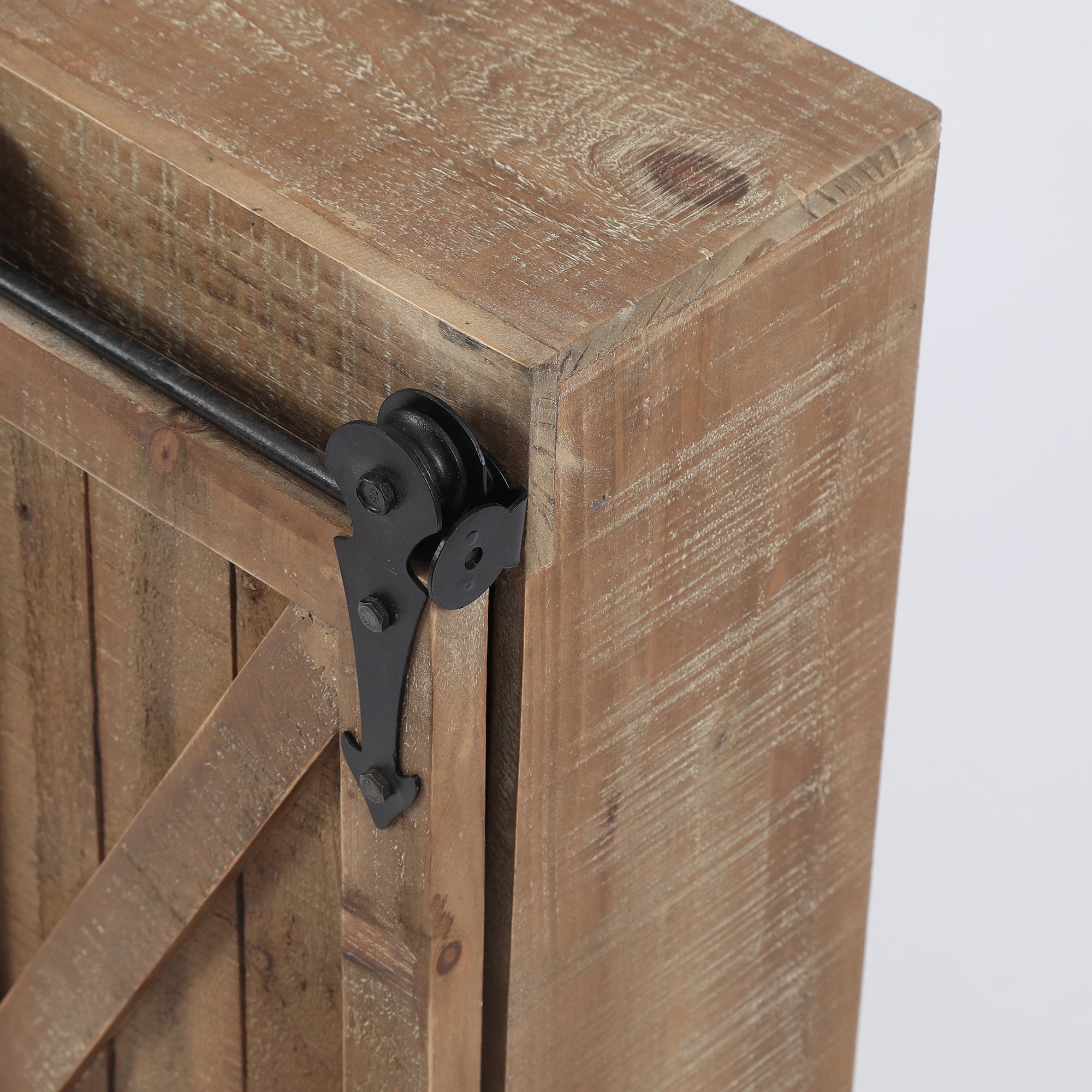 Farmhouse Wood Sliding 2-Door Wall Storage Cabinet