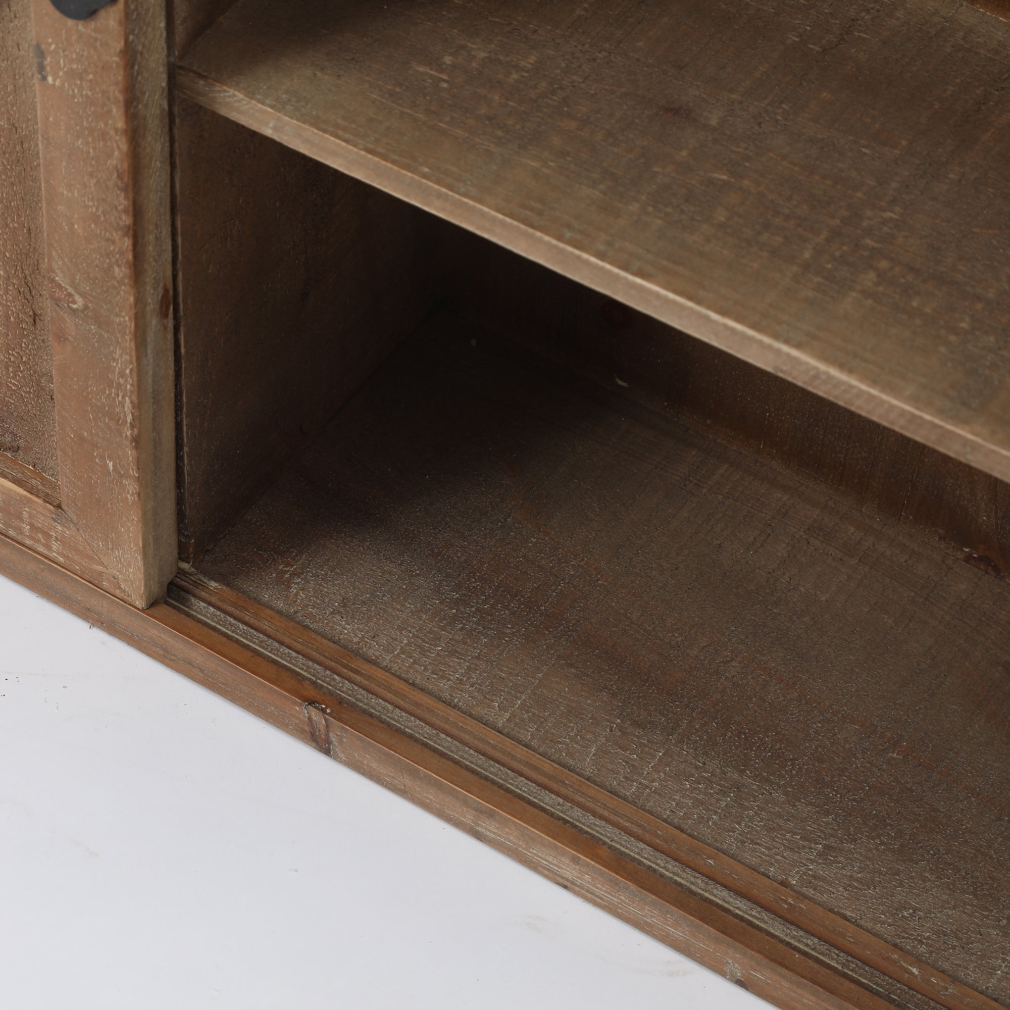 Farmhouse Wood Sliding 2-Door Wall Storage Cabinet