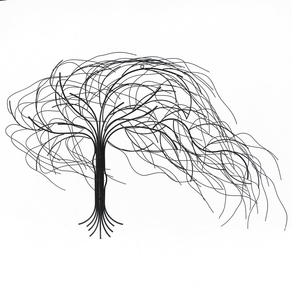 Black Metal Windy Tree Wall Decor