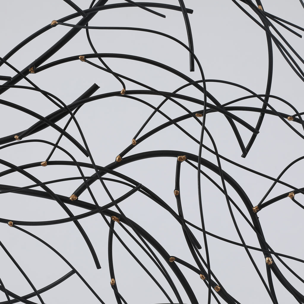 Abstract Tree-Shaped Metal Wall Art – Handcrafted Black Iron Sculpture