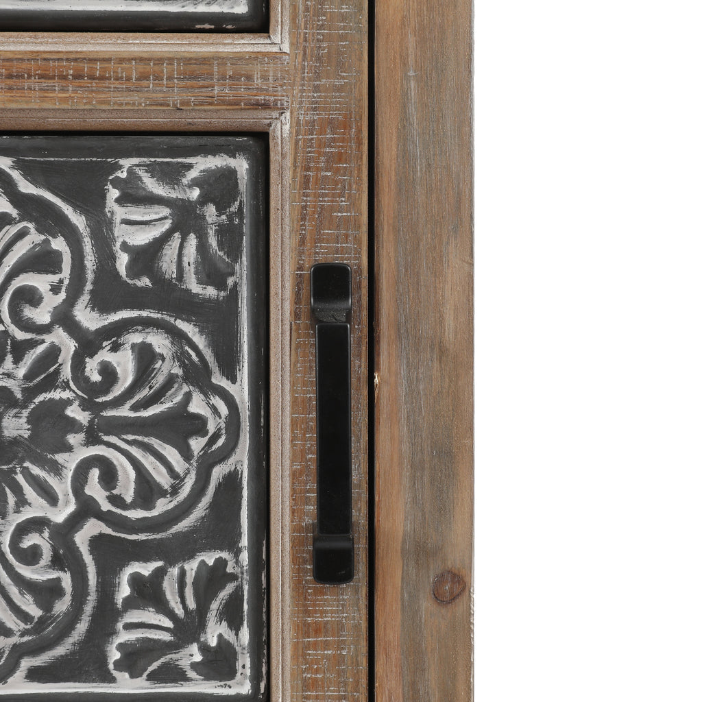 48" Tall Wood and Metal 2-Drawer 1-Door Storage Cabinet