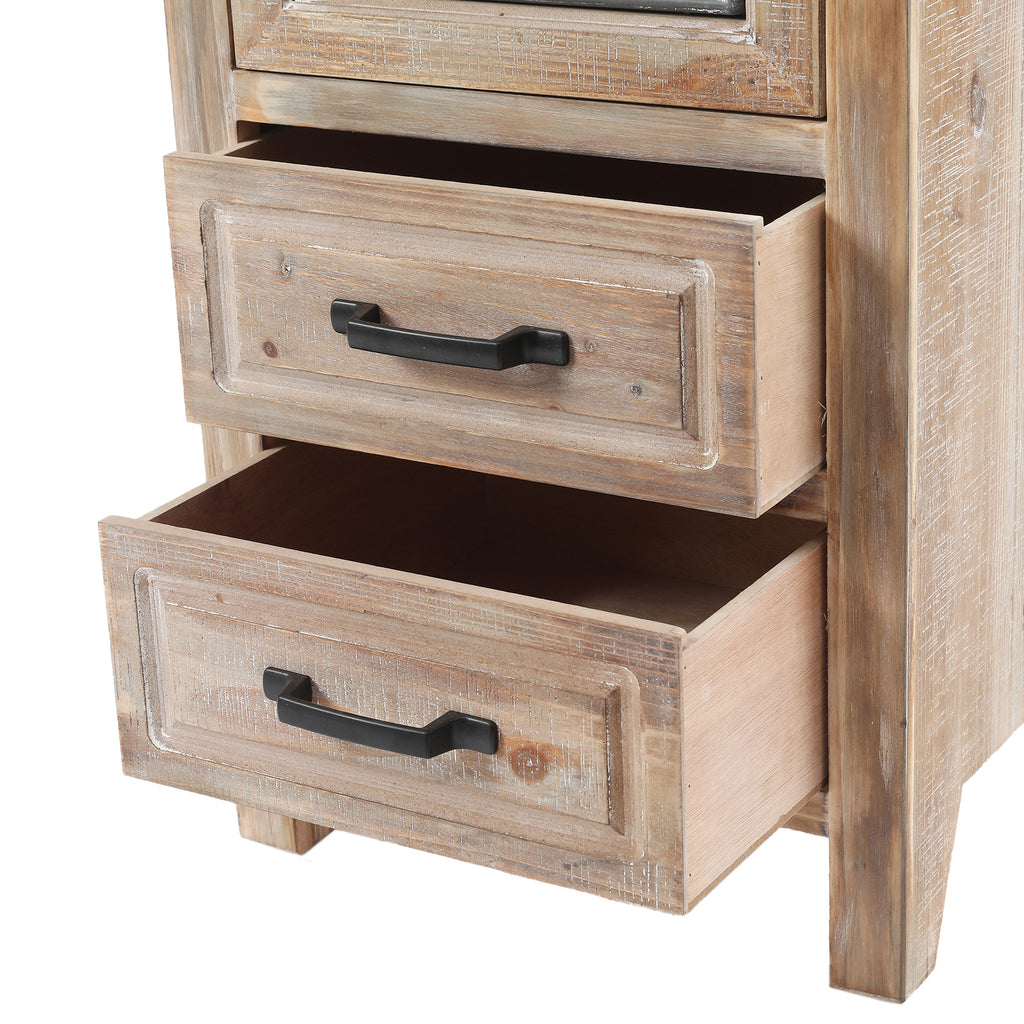 48" Tall Wood and Metal 2-Drawer 1-Door Storage Cabinet
