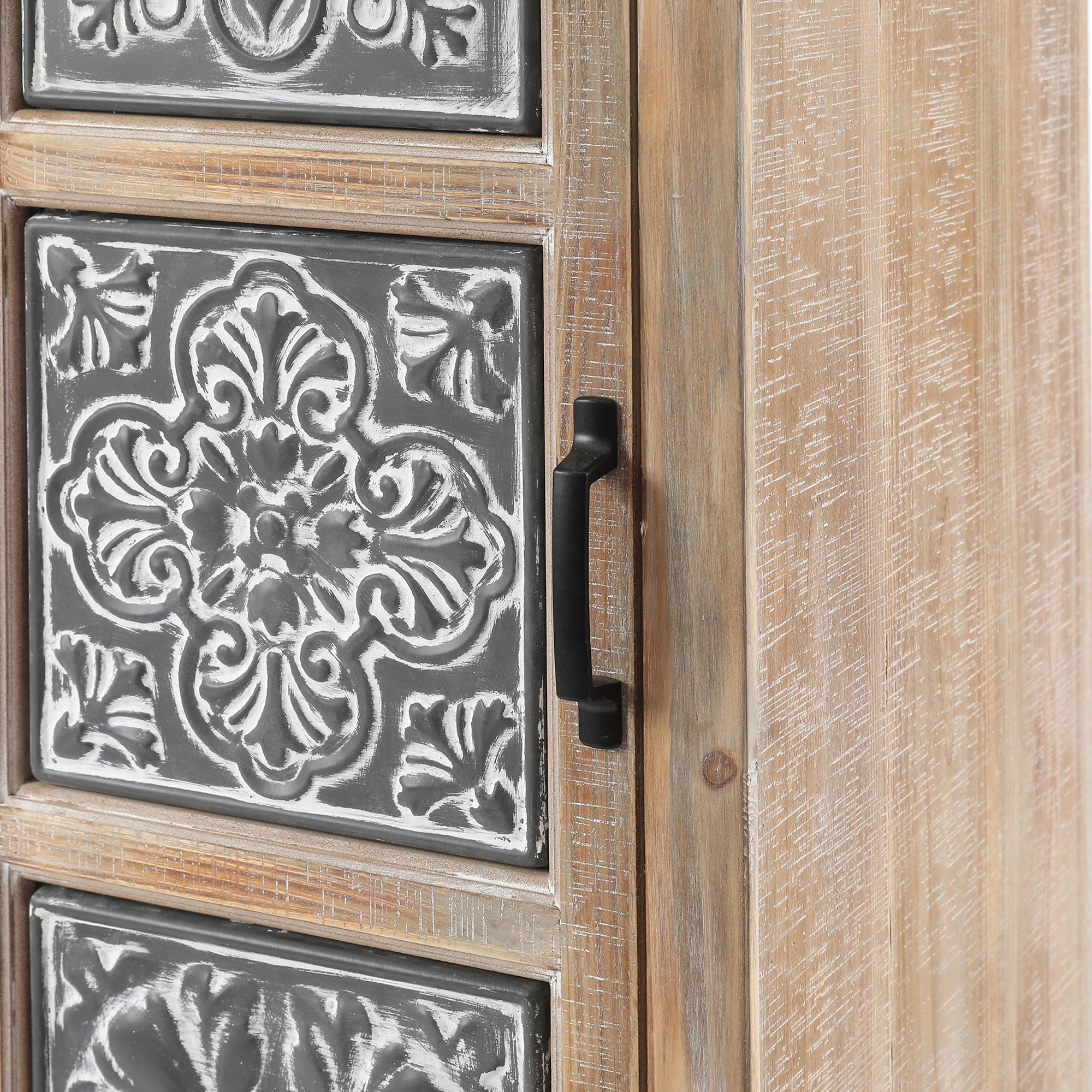 48" Tall Wood and Metal 2-Drawer 1-Door Storage Cabinet