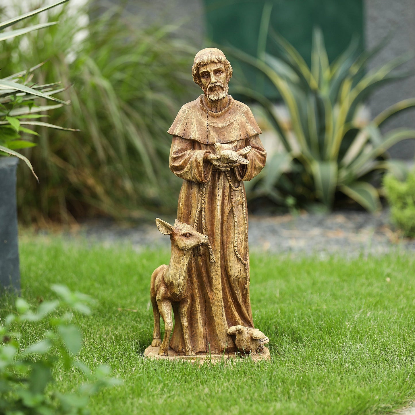 Saint Francis with Companions Garden Polyresin Statue