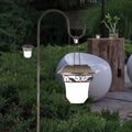 Solar Garden Lantern Light – Vintage Iron Structure with Hanging Hook, Outdoor Courtyard, Lawn & Patio Lighting