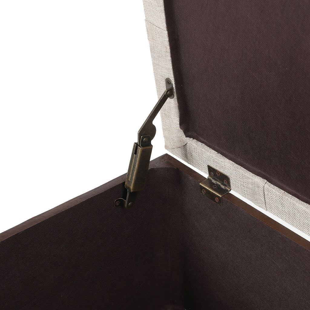 47.2-Inch Wide Upholstered Wood Flip Top Storage Bench