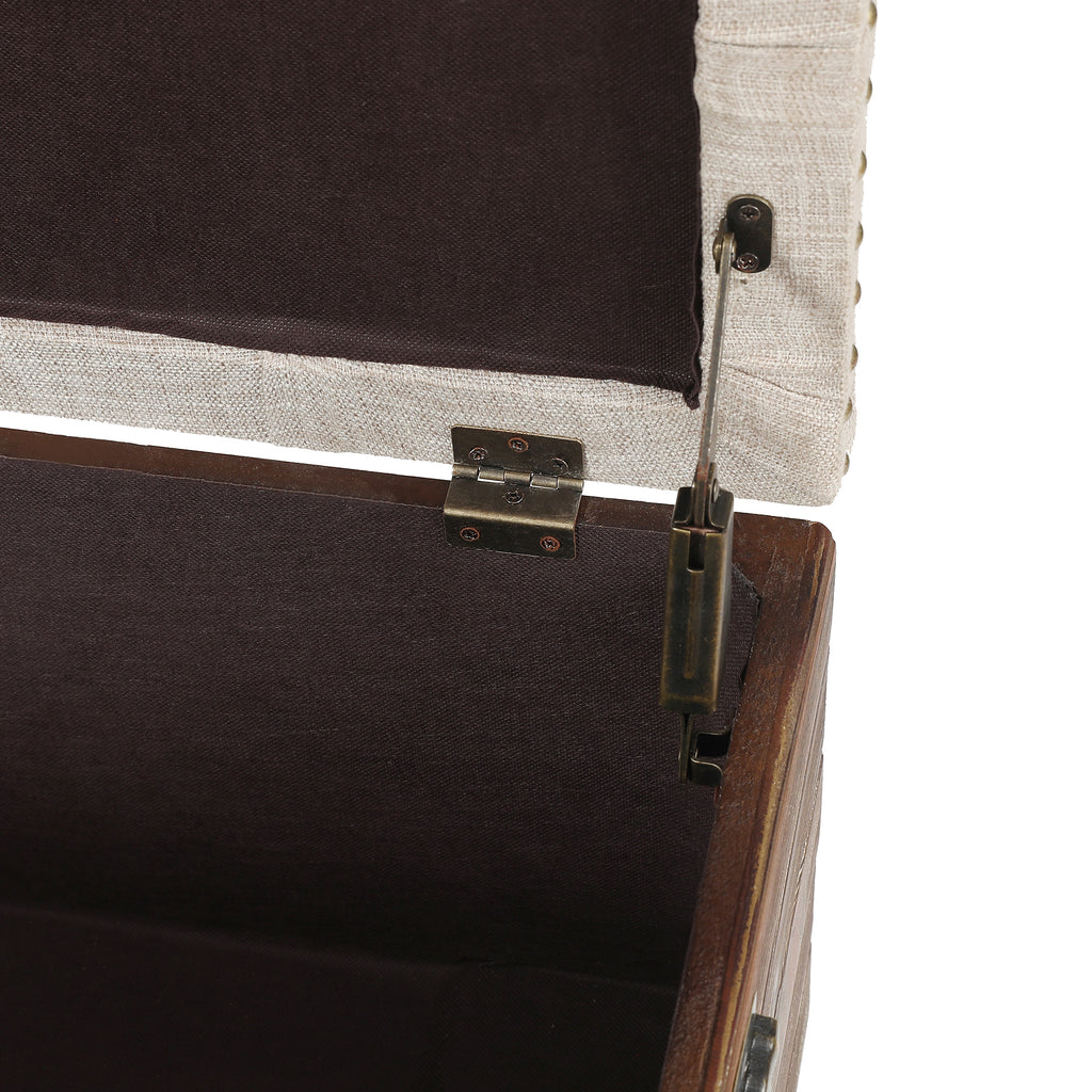 47.2-Inch Wide Upholstered Wood Flip Top Storage Bench