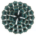 23.5" Round Teal Blue Flower Metal Wall Decor