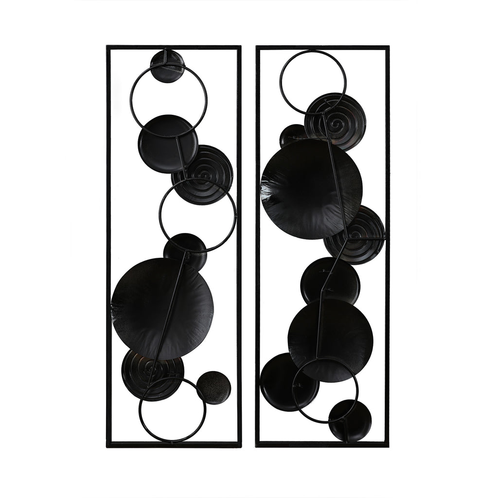 2-Piece Abstract Metal Wall Decor Rectangular Panels