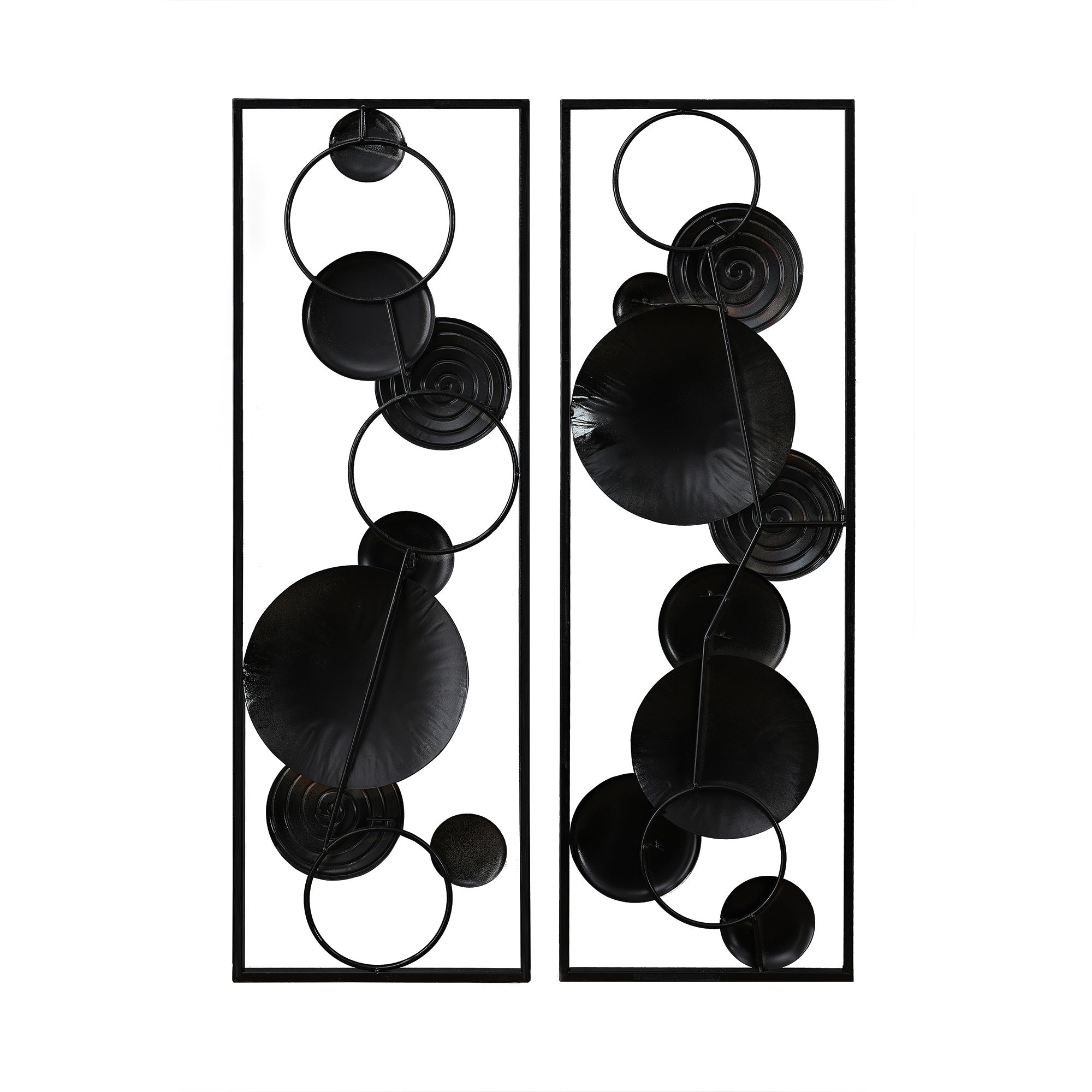 2-Piece Abstract Metal Wall Decor Rectangular Panels