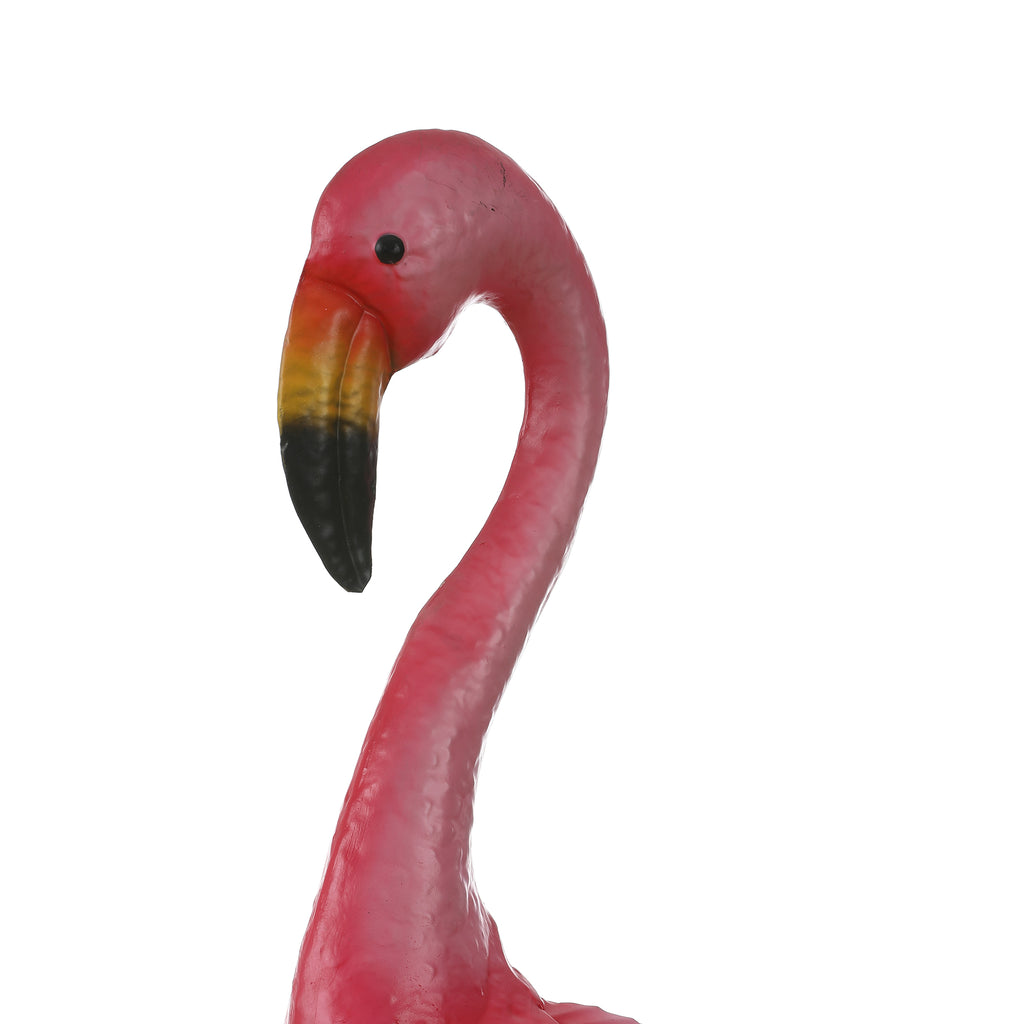 34-inch H Pink Flamingo Outdoor Metal Garden Statue