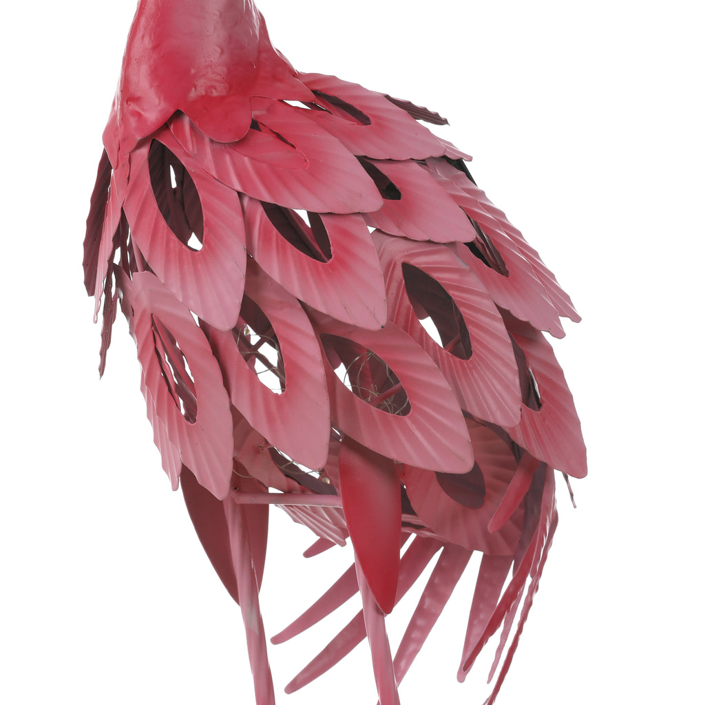 34-inch H Pink Flamingo Outdoor Metal Garden Statue