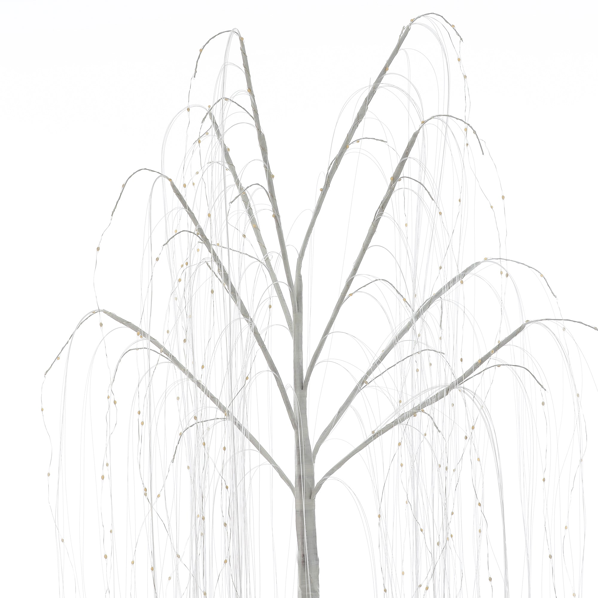 5.9Ft White Artificial Willow Tree with Lights and Metal Base