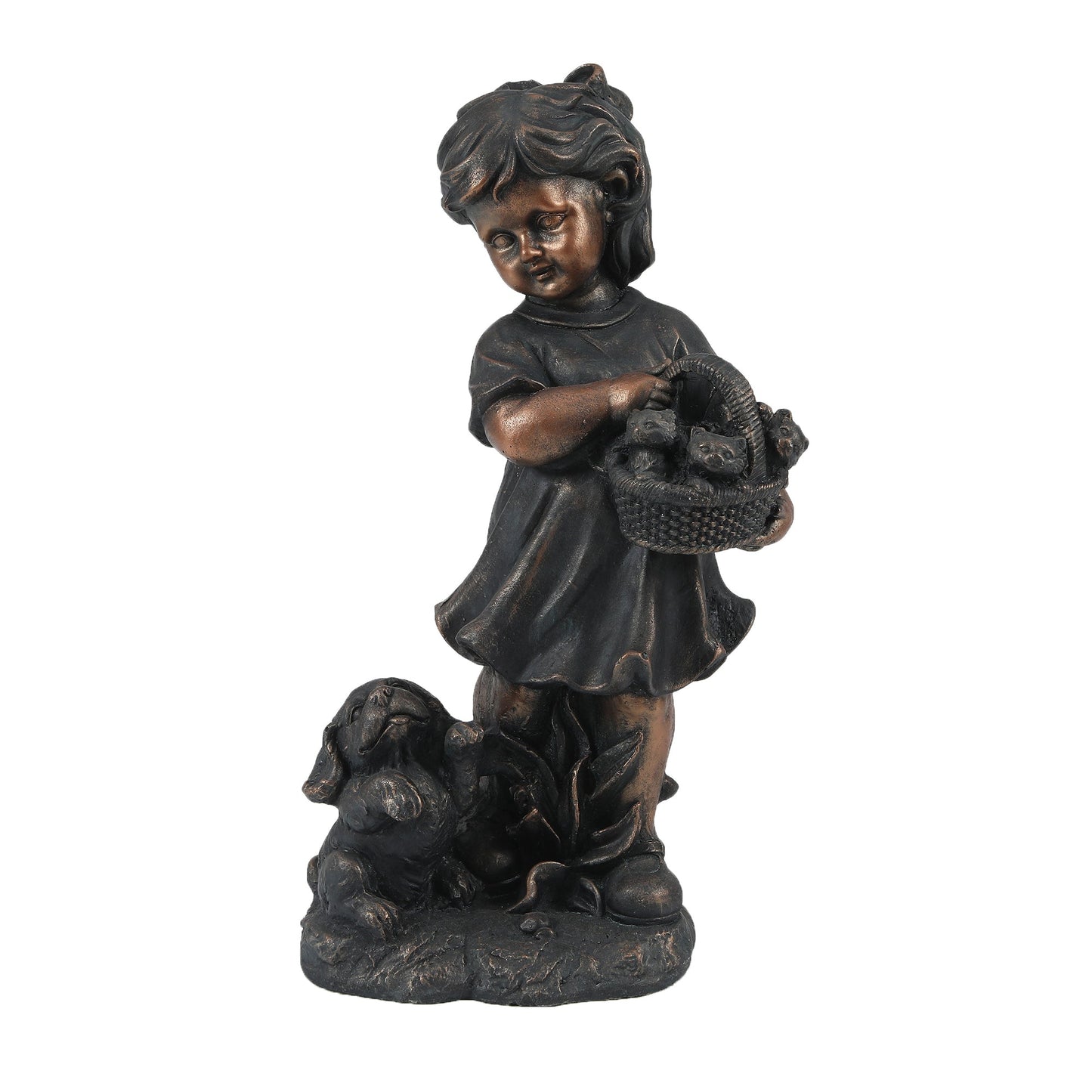 Storybook Girl with Pets Garden MgO Statue