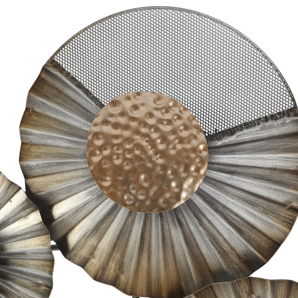47" W Distressed Metal Modern Flower Wall Decor