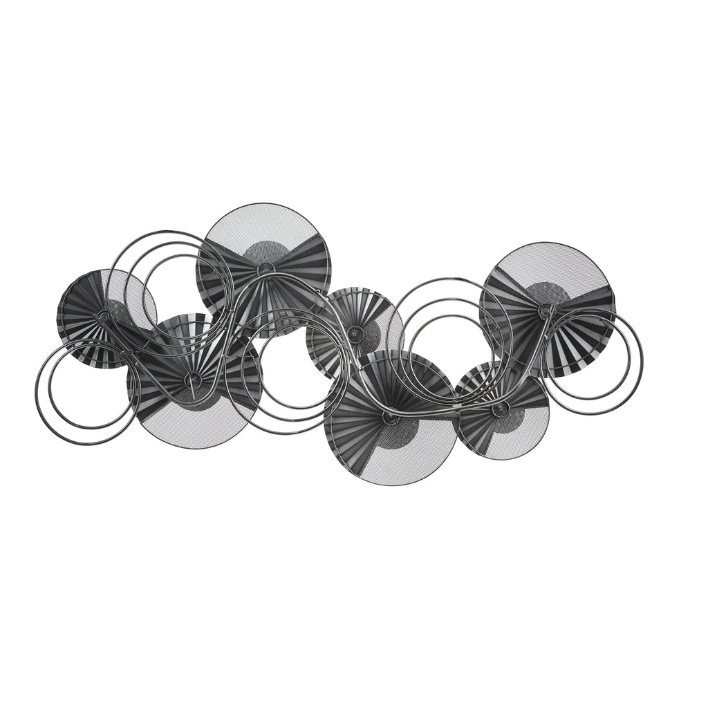47" W Distressed Metal Modern Flower Wall Decor