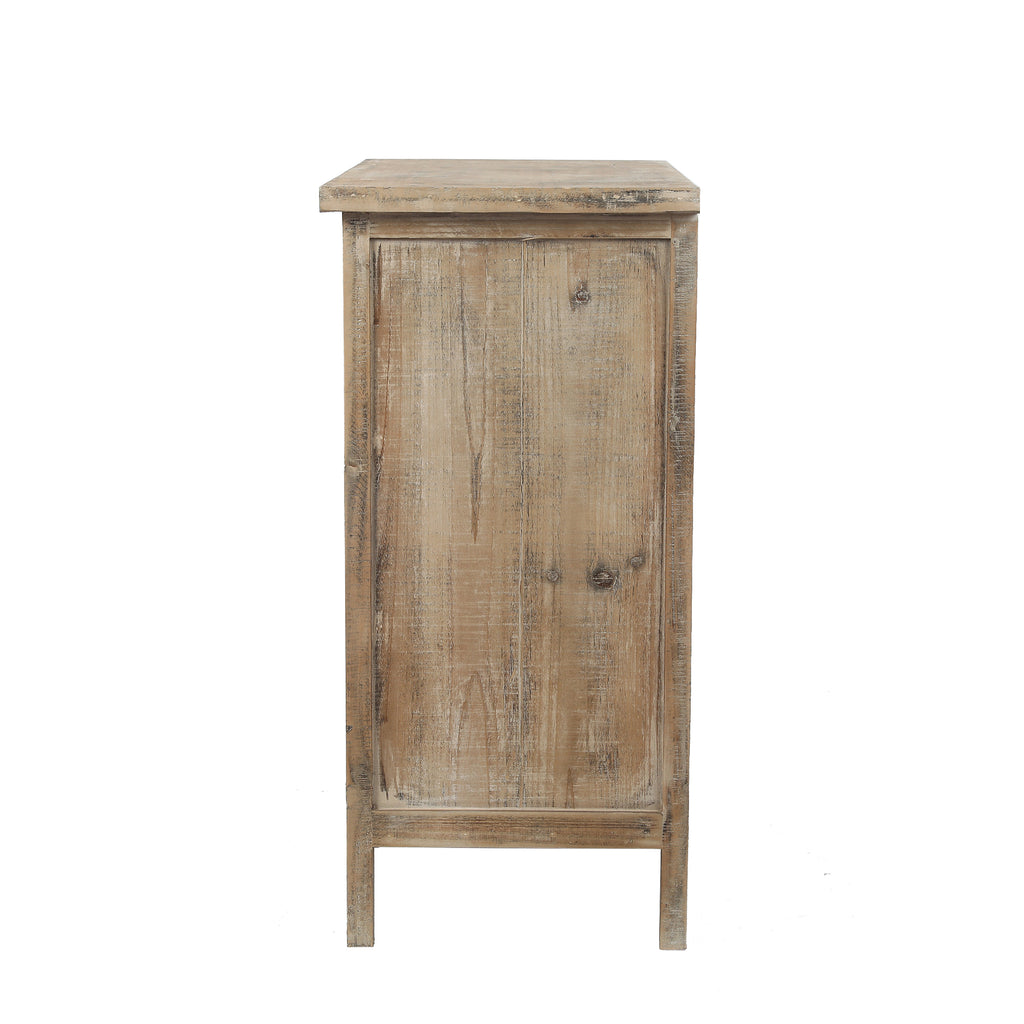 3-Drawer 28.2" H x 25.2" W Natural Wood White Floral Accent Chest