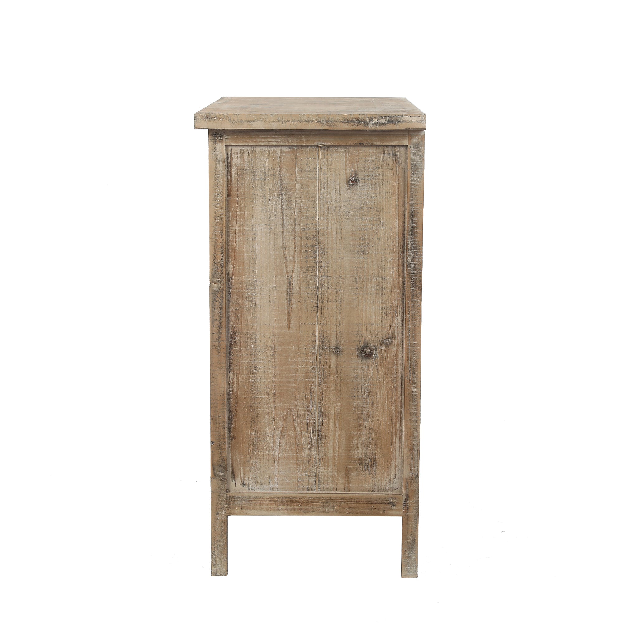 3-Drawer 28.2" H x 25.2" W Natural Wood White Floral Accent Chest