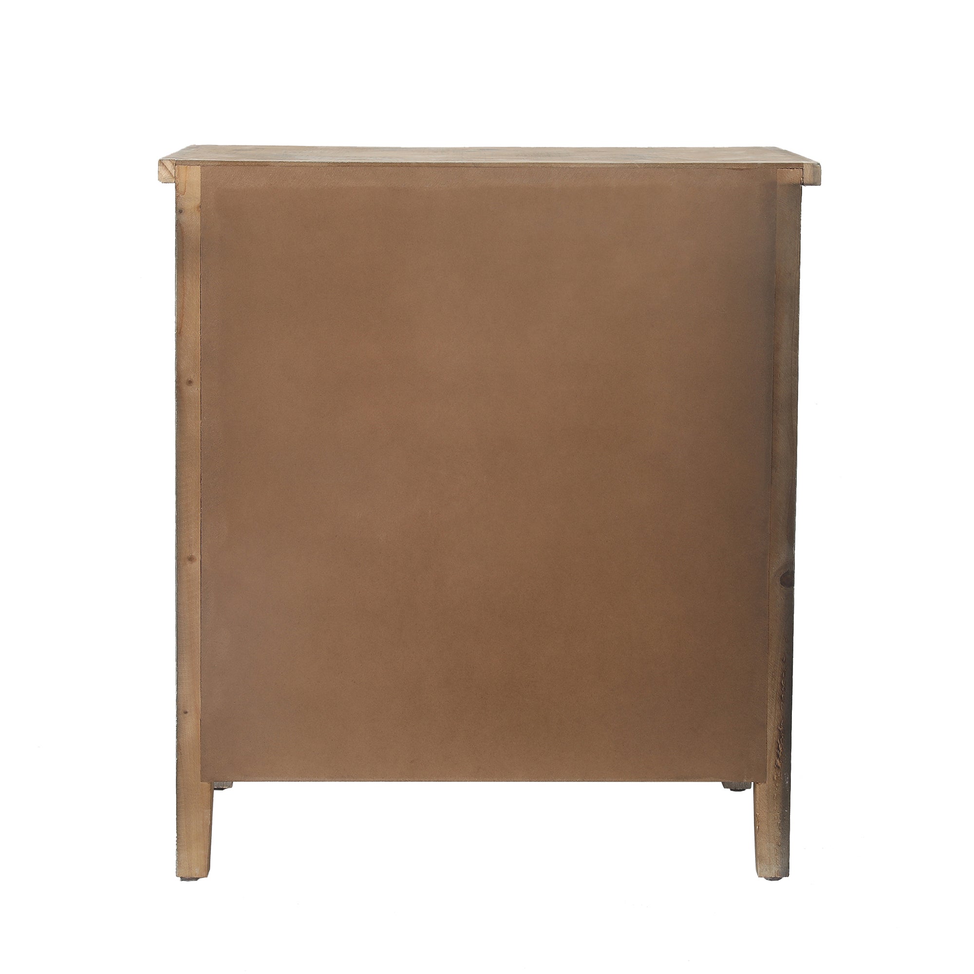 3-Drawer 28.2" H x 25.2" W Natural Wood White Floral Accent Chest