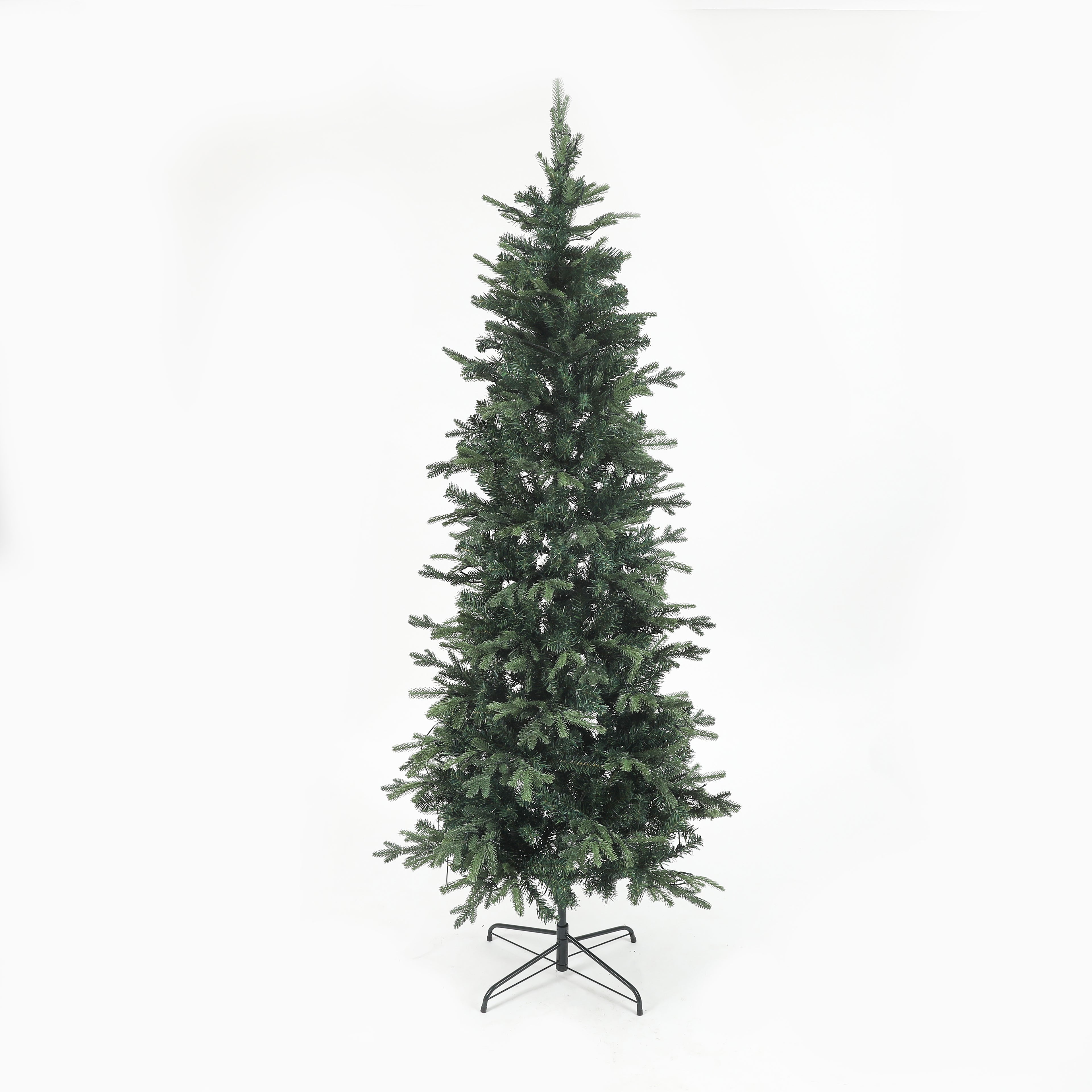 7Ft Pre-Lit LED Artificial Slim Fir Christmas Tree with Metal Stand