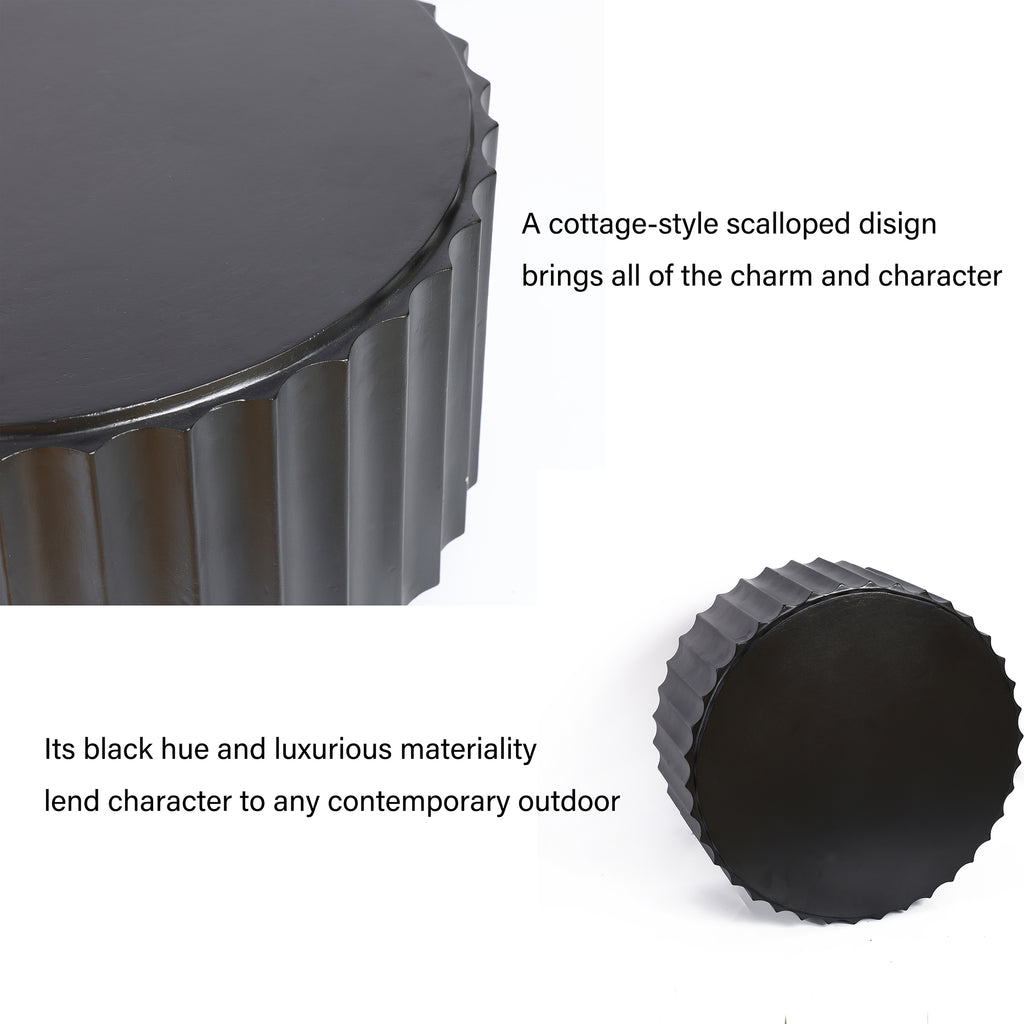 Black Cement Round Coffee Table