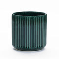 Jade Green Ribbed 13.8-Inch Round Ceramic Planter