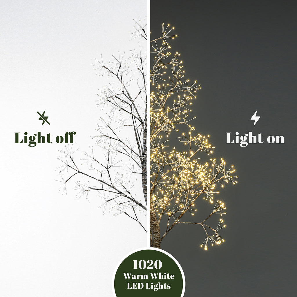 5.9 Pre-Lit Birch Artificial Tree with Realistic Faux Tree Trunk