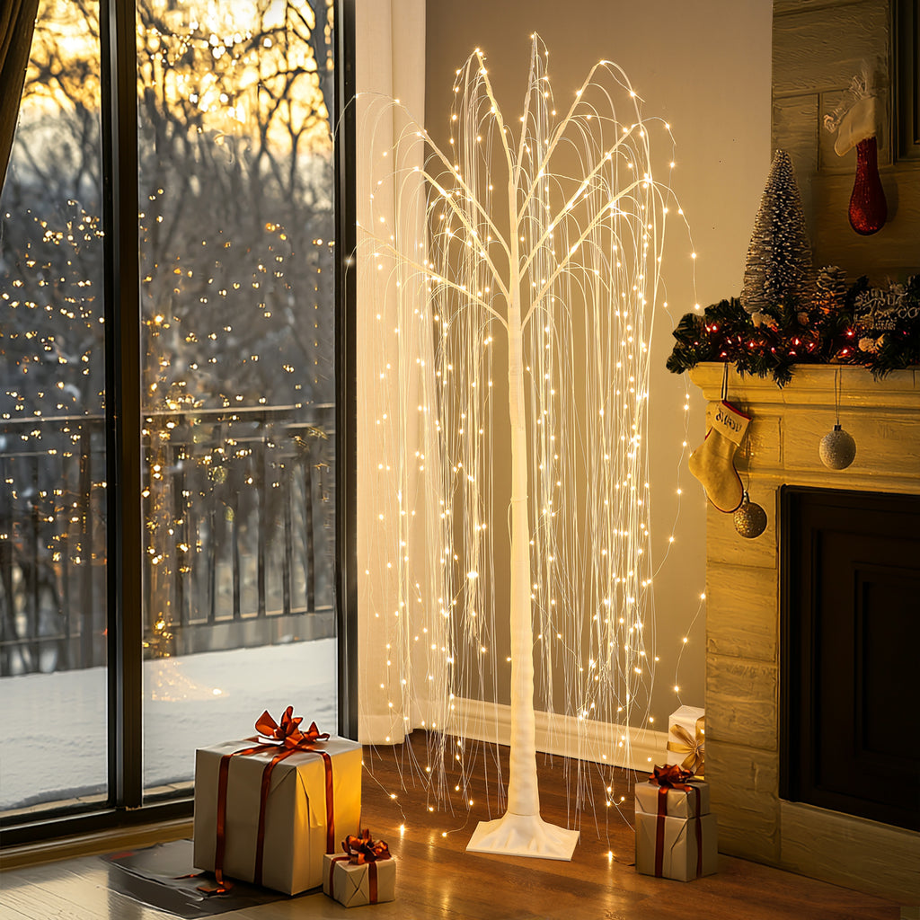 LED Willow Tree Decorative Light with RGB Control – Flexible Copper Branches, Remote & App-Controlled, for Indoor & Outdoor Decor